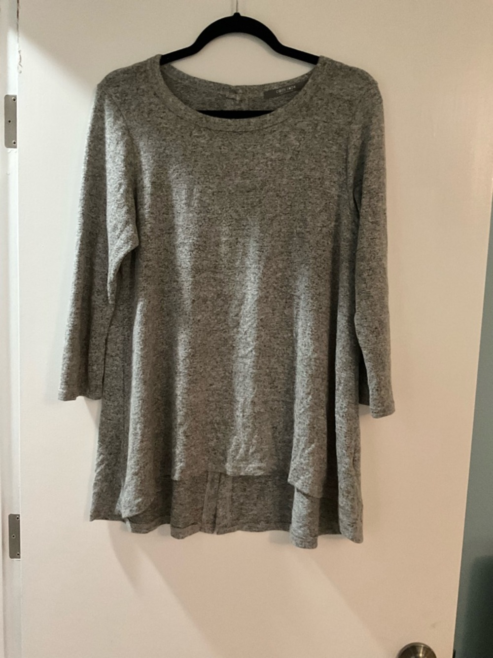 Women's Heather Grey 3/4 Sleeve Swing Tunic